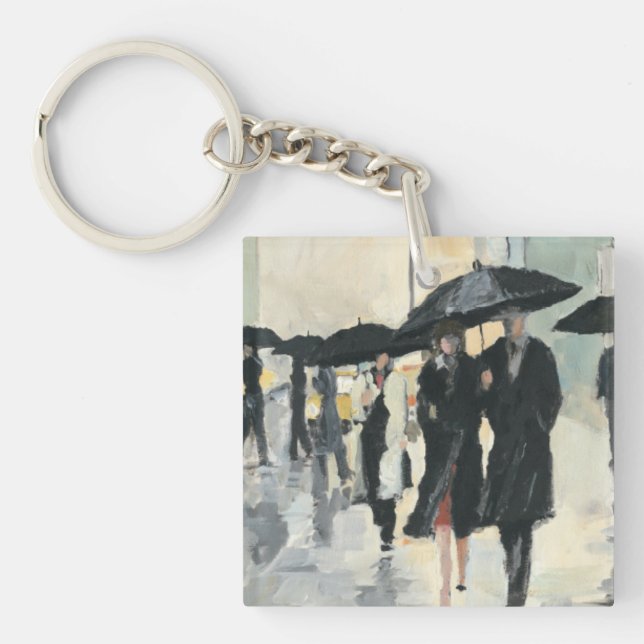 City in the Rain Keychain (Front)