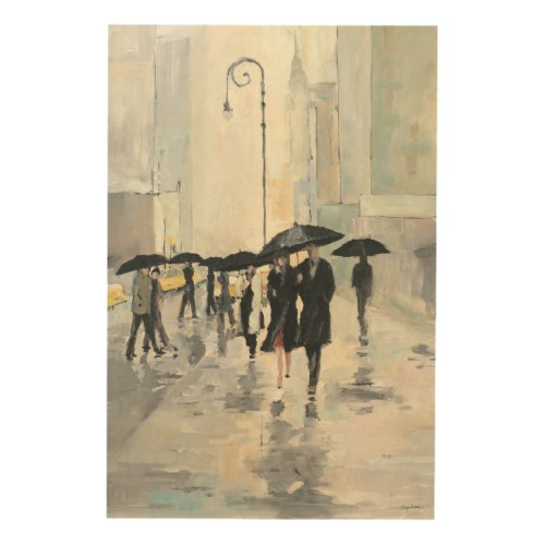 City in the Rain Wood Wall Art