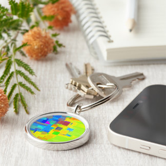 "City in the Sky" Geometric Art Keychain