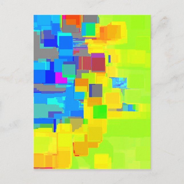 "City in the Sky"  Geometric Art Postcard (Front)