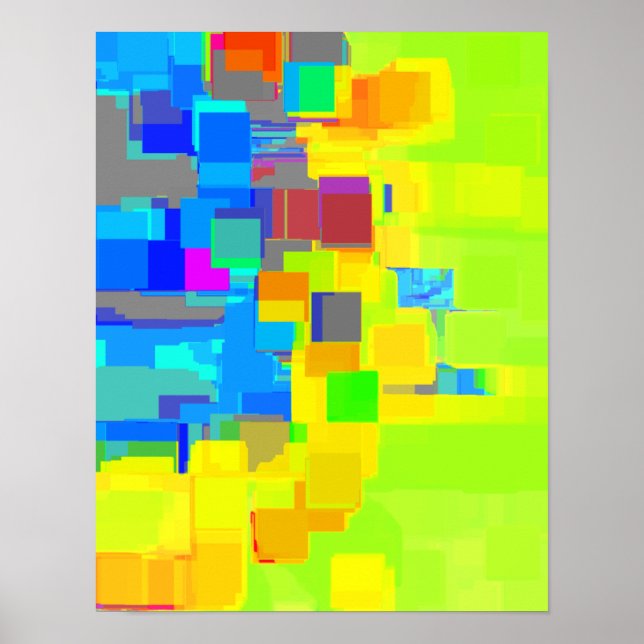 "City in the Sky" Geometric Art Poster (Front)
