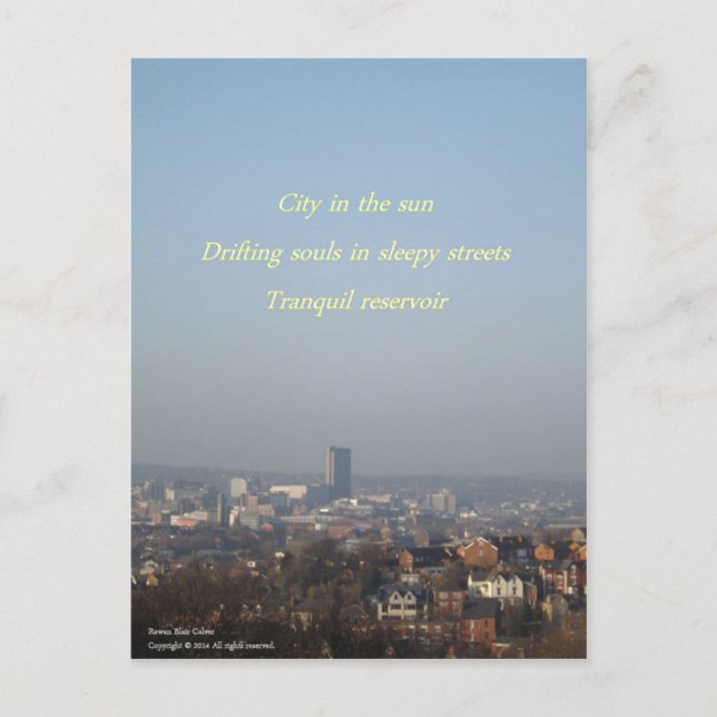 City in the Sun Haiku Postcard (Front)