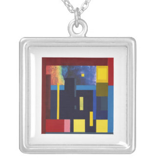 City in Triadic Silver Plated Necklace