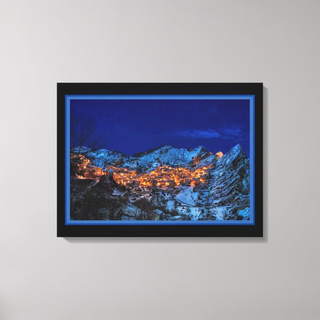 City In Winter Night Canvas Print (Front)