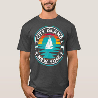 City Island New York Vintage Sunset T-Shirt