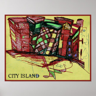 CITY ISLAND red Poster