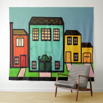 City Kids' Play Neighborhood Tapestry by jetglo at Zazzle