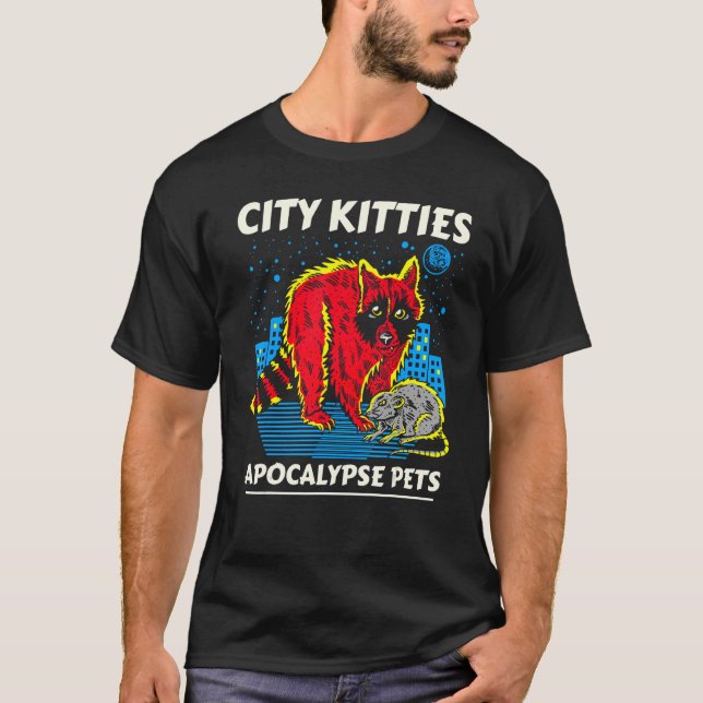 City Kitties Apocalypse Pets Raccoon Opossum Class T-Shirt (Front)