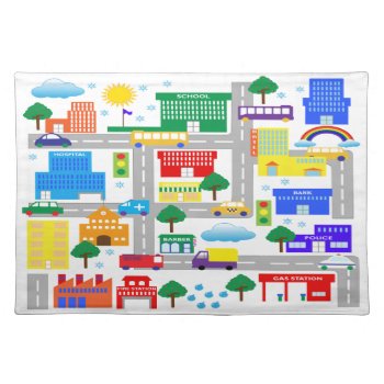 City Life Cloth Placemat by KitchenShoppe at Zazzle