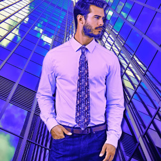 city life in purples neck tie