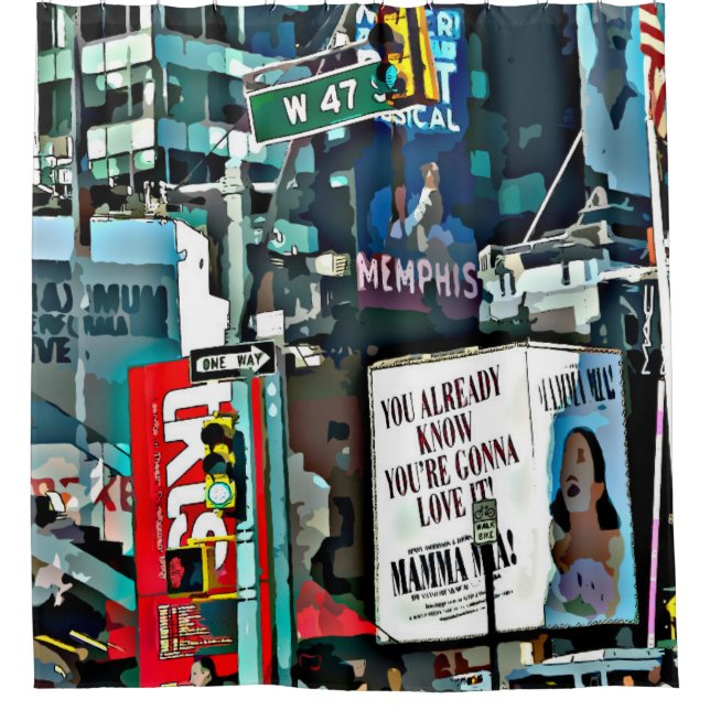 City Life NYC Shower Curtain (Front)