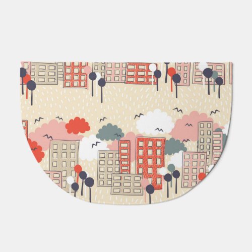 City Life Seamless Pattern Doormat
