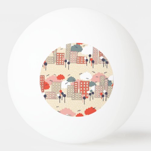 City Life Seamless Pattern Ping Pong Ball