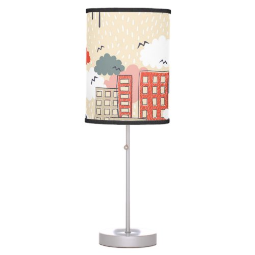 City Life Seamless Pattern Table Lamp