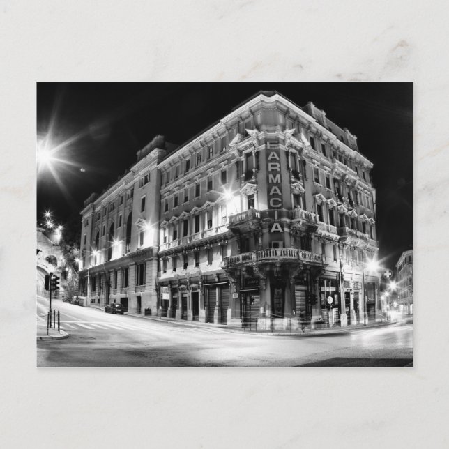 City light and buildings by night postcard (Front)