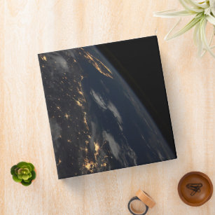 City Lights At Night On Planet Earth 3 Ring Binder