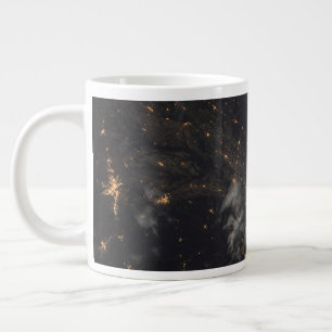City Lights At Night On Planet Earth Giant Coffee Mug