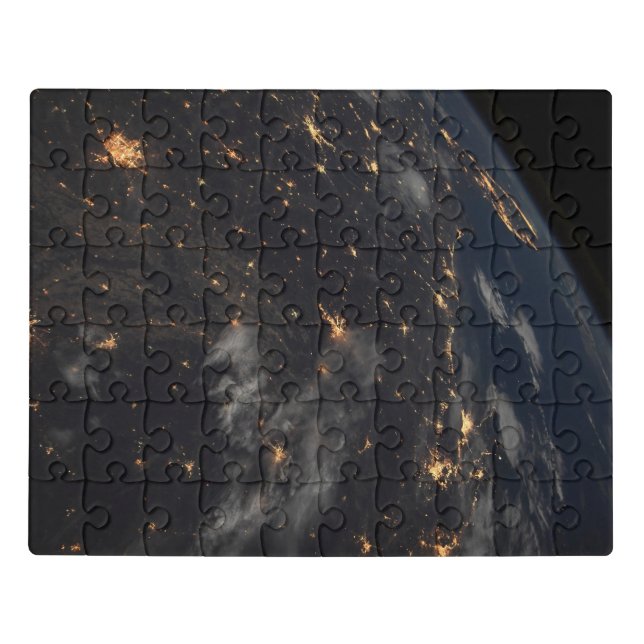 City Lights At Night On Planet Earth Jigsaw Puzzle (Puzzle Horizontal)