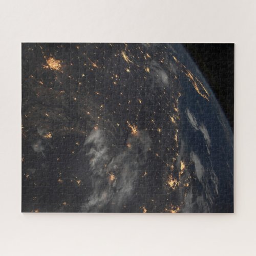 City Lights At Night On Planet Earth Jigsaw Puzzle