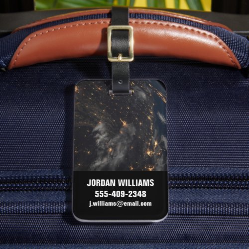 City Lights At Night On Planet Earth Luggage Tag