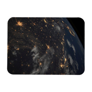 City Lights At Night On Planet Earth Magnet