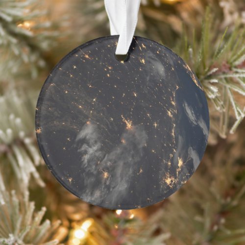 City Lights At Night On Planet Earth Ornament
