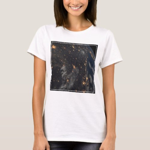 City Lights At Night On Planet Earth T_Shirt