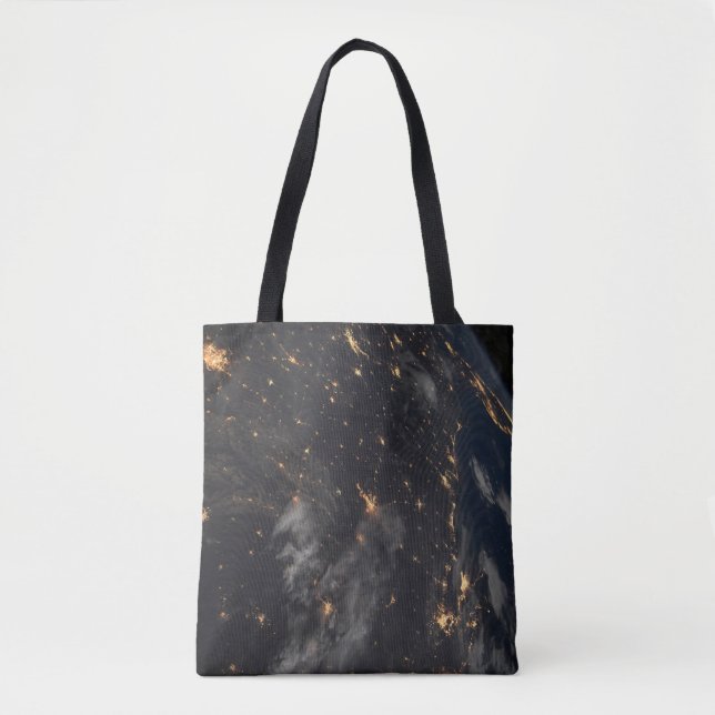 City Lights At Night On Planet Earth Tote Bag (Front)