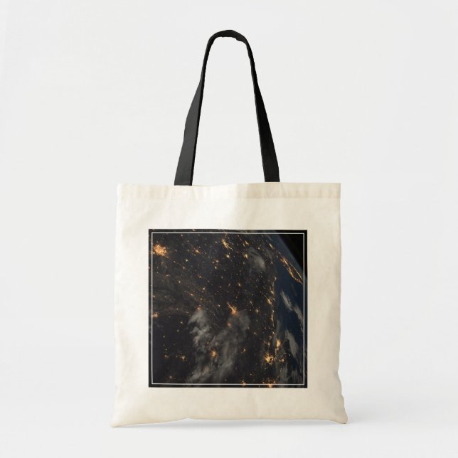 City Lights At Night On Planet Earth Tote Bag (Front)