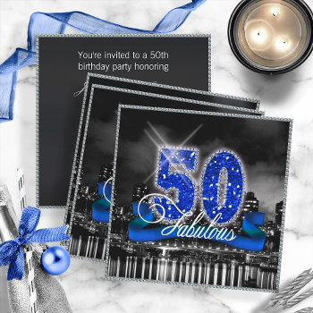 City Lights Fabulous Fifty Id191 Invitation by arrayforcards at Zazzle