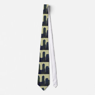 City lights gray green tie