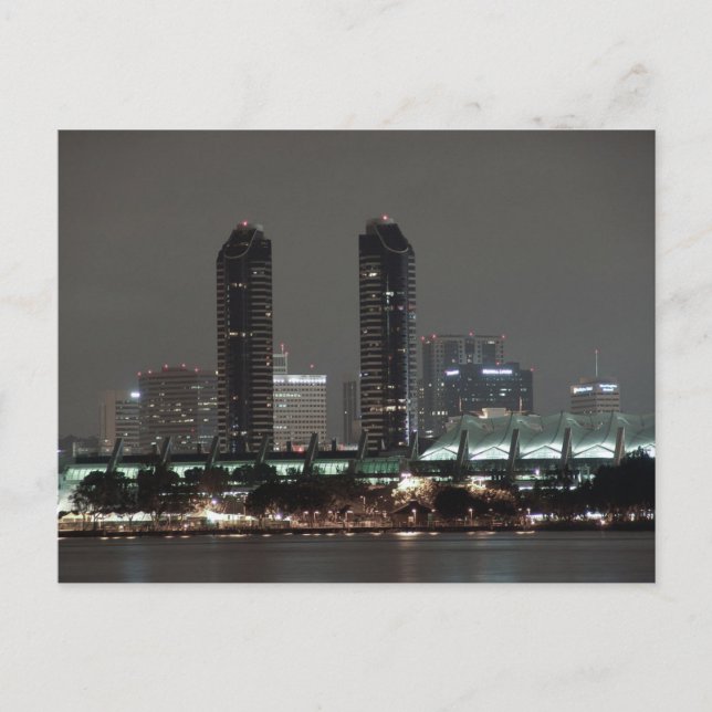 City Lights Harbor Convention Center San Diego Postcard (Front)