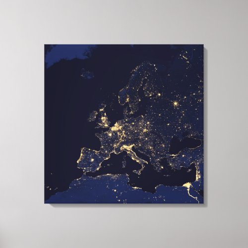 City Lights In Several European And Nordic Cities Canvas Print