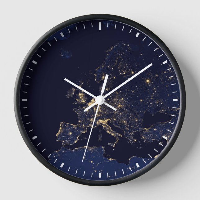 City Lights In Several European And Nordic Cities. Clock (Front)