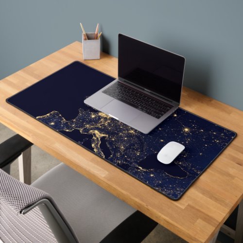 City Lights In Several European And Nordic Cities Desk Mat