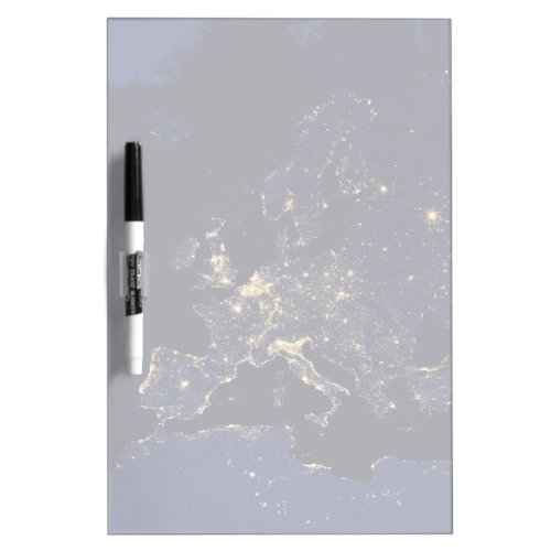 City Lights In Several European And Nordic Cities Dry Erase Board