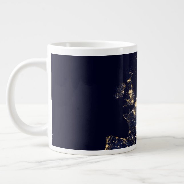 City Lights In Several European And Nordic Cities. Giant Coffee Mug (Left)