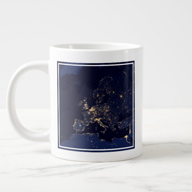 City Lights In Several European And Nordic Cities. Giant Coffee Mug (Left)