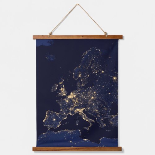 City Lights In Several European And Nordic Cities Hanging Tapestry