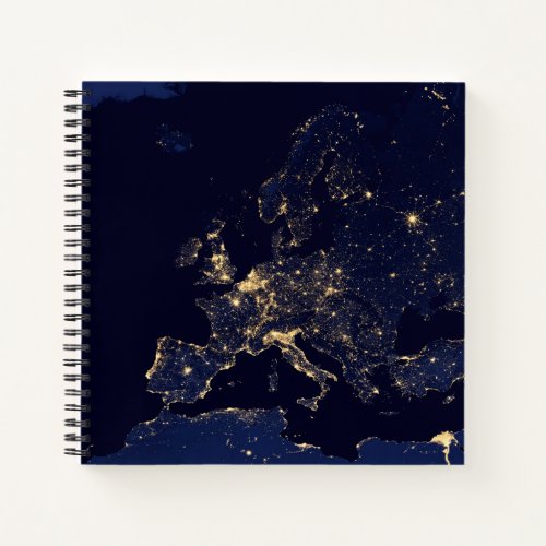 City Lights In Several European And Nordic Cities Notebook