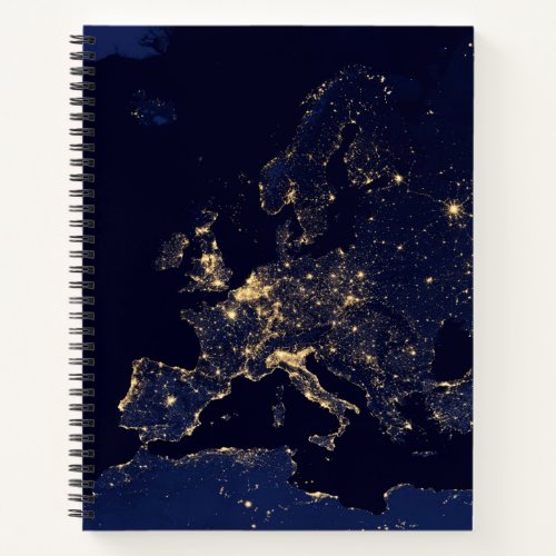 City Lights In Several European And Nordic Cities Notebook