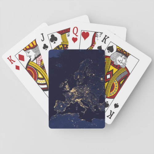 City Lights In Several European And Nordic Cities Playing Cards