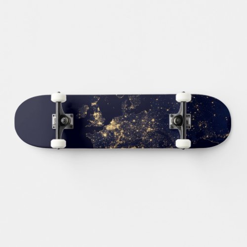 City Lights In Several European And Nordic Cities Skateboard