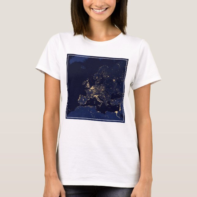 City Lights In Several European And Nordic Cities. T-Shirt (Front)