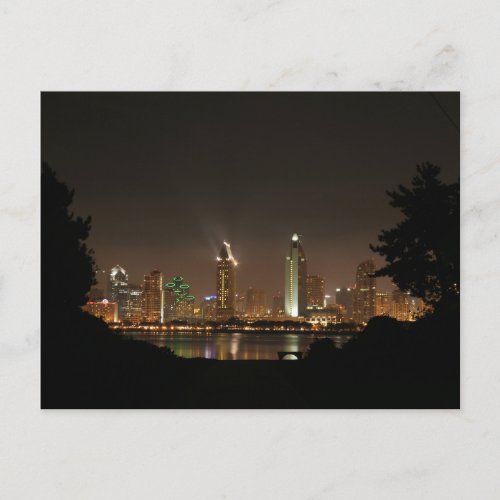City Lights Nights in San Diego Postcard