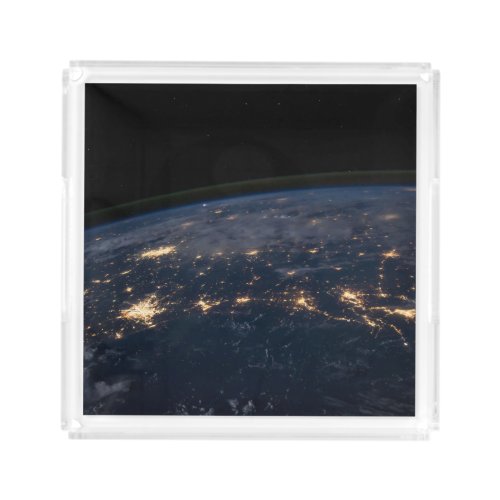 City Lights Of The Southern United States Acrylic Tray