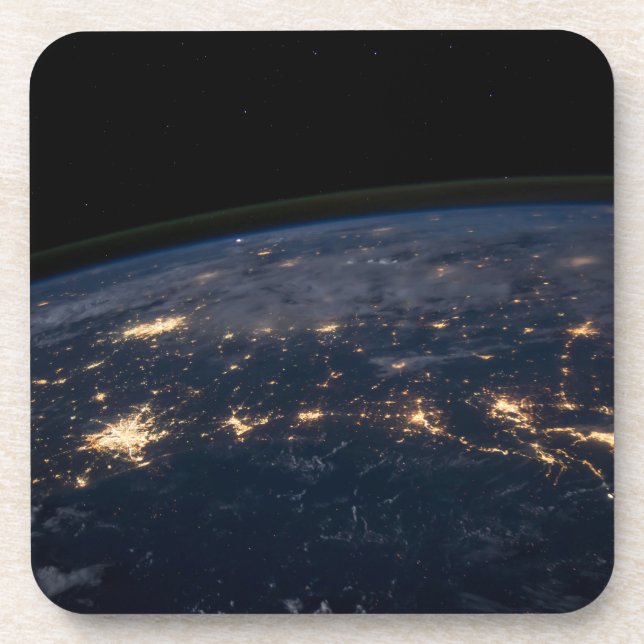 City Lights Of The Southern United States. Beverage Coaster (Front)
