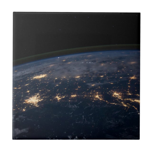 City Lights Of The Southern United States. Ceramic Tile (Front)