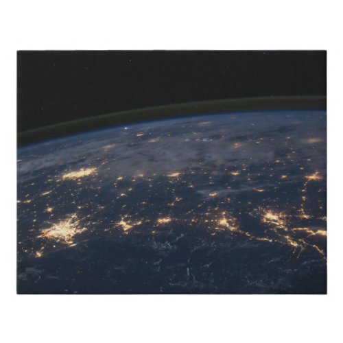 City Lights Of The Southern United States Faux Canvas Print