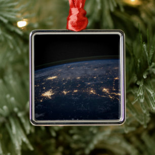 City Lights Of The Southern United States. Metal Ornament